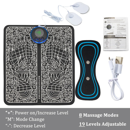 EMS Foot Massager Mat Electric TENS Feet Massager Pad Foldable Massage Mat Muscle Stimulation Fisioterapia Terapia Fisica Salud