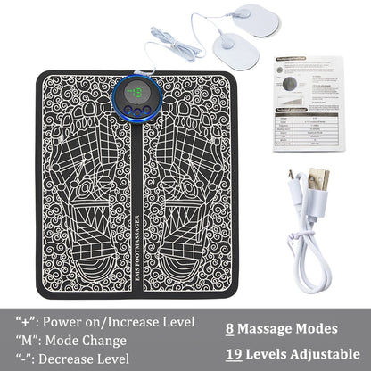 EMS Foot Massager Mat Electric TENS Feet Massager Pad Foldable Massage Mat Muscle Stimulation Fisioterapia Terapia Fisica Salud