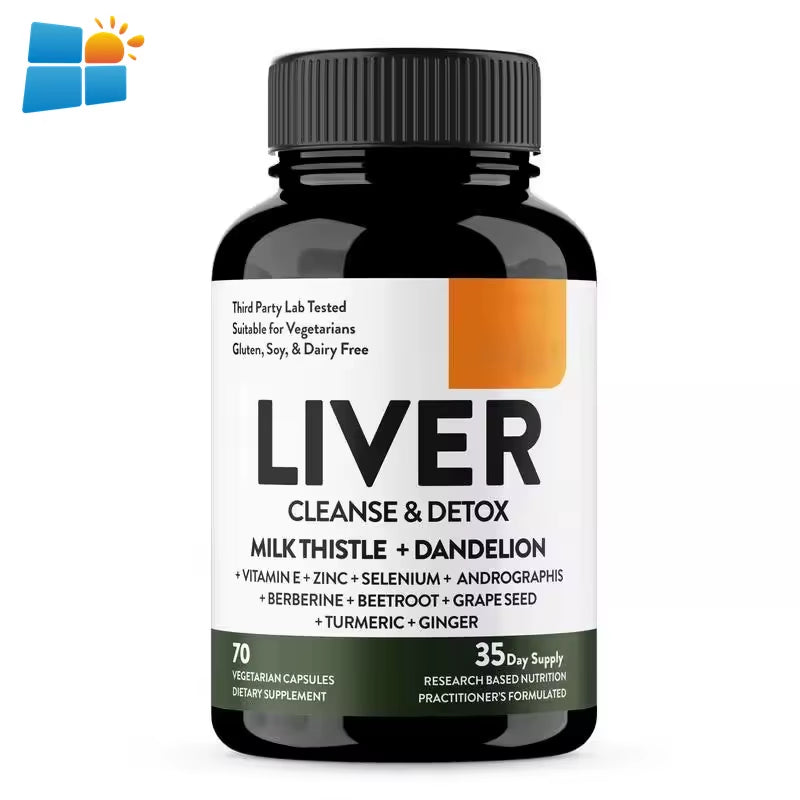 Hot Selling Herbal Dietary Supplement Support Liver Cleanse Capsules for Women and Men 70 Capsules