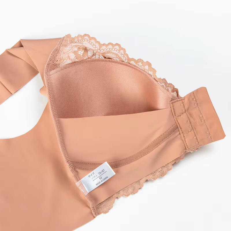 Female M-5XL Front Closure plus Size Bra Lace Push up Bra Underwear Crop Top Women Seamless Brassiere Lingerie